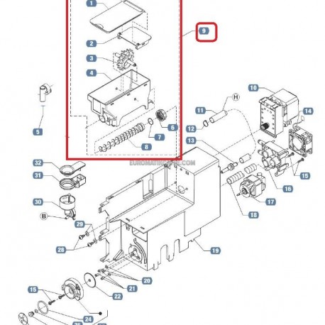 CONTENITORE COCLEA NORMALE COMPLETO - LB 2500 PLUS - EP 2500 PLUS